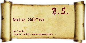 Neisz Sára névjegykártya