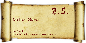 Neisz Sára névjegykártya